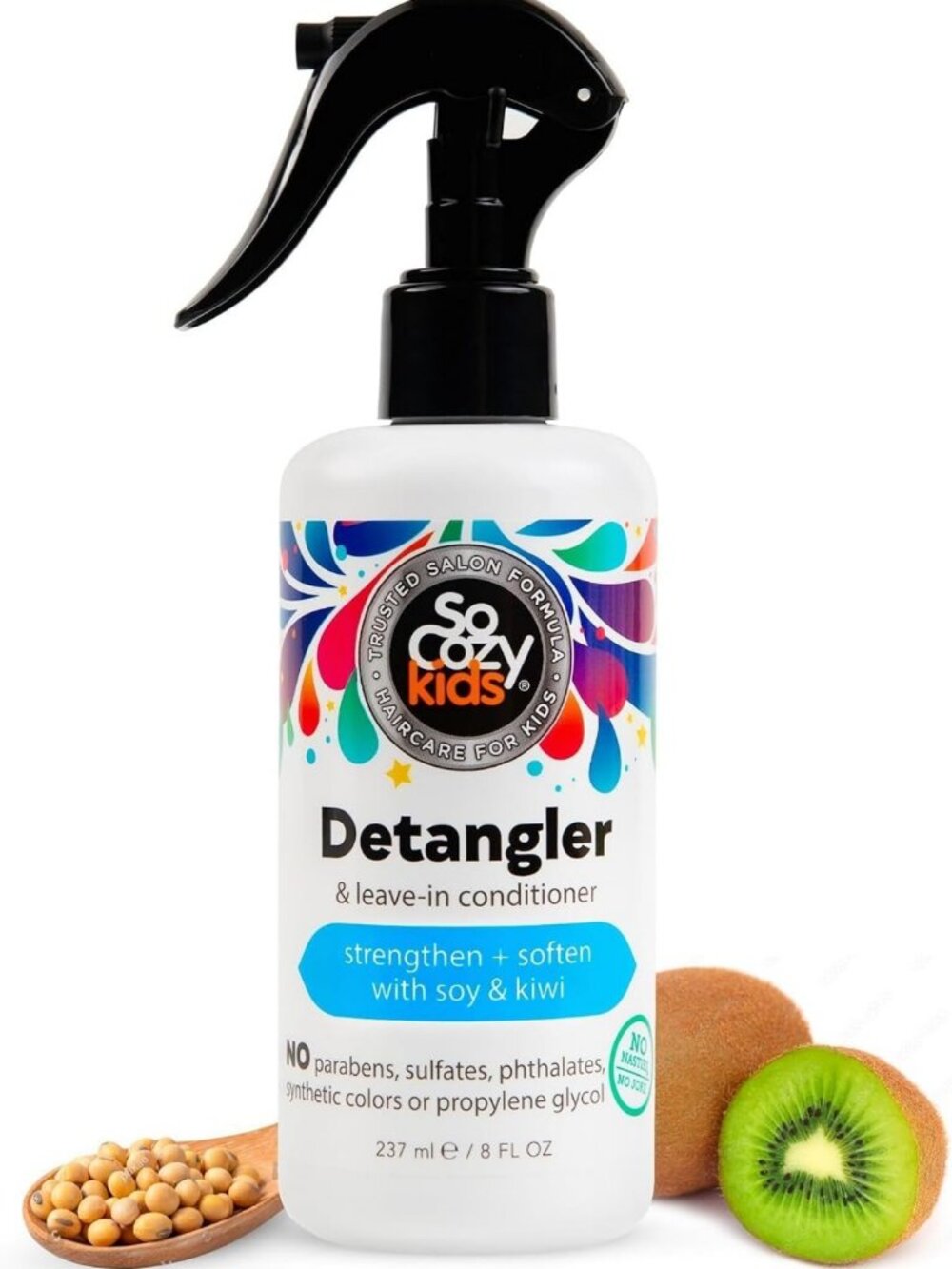 SO COZY Detangler Leave-In Conditioner Spray For Kids Hair, Fruity-Tutti, 8 Fl